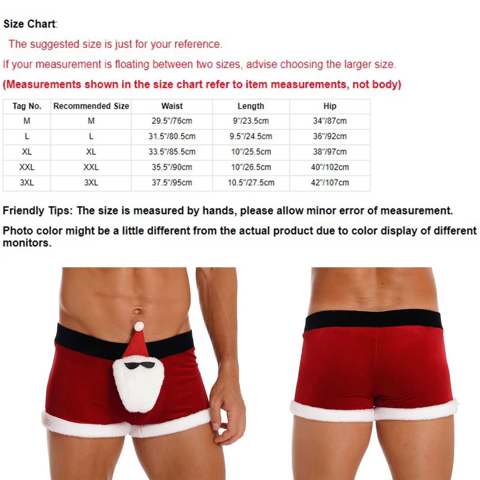 Mens Bow Velvet Boxer Briefing Christmas Holiday Santa Claus Theme Party Costume Fun Wide Elastic Belt Shorts Underwear X241207
