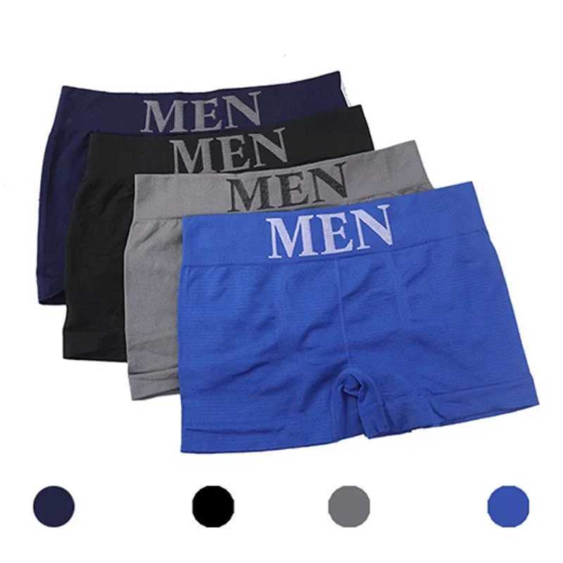 3 pieces/batch of mens underwear breathable mens boxer solid underwear comfortable mens brand shorts black and blue underwear X241207