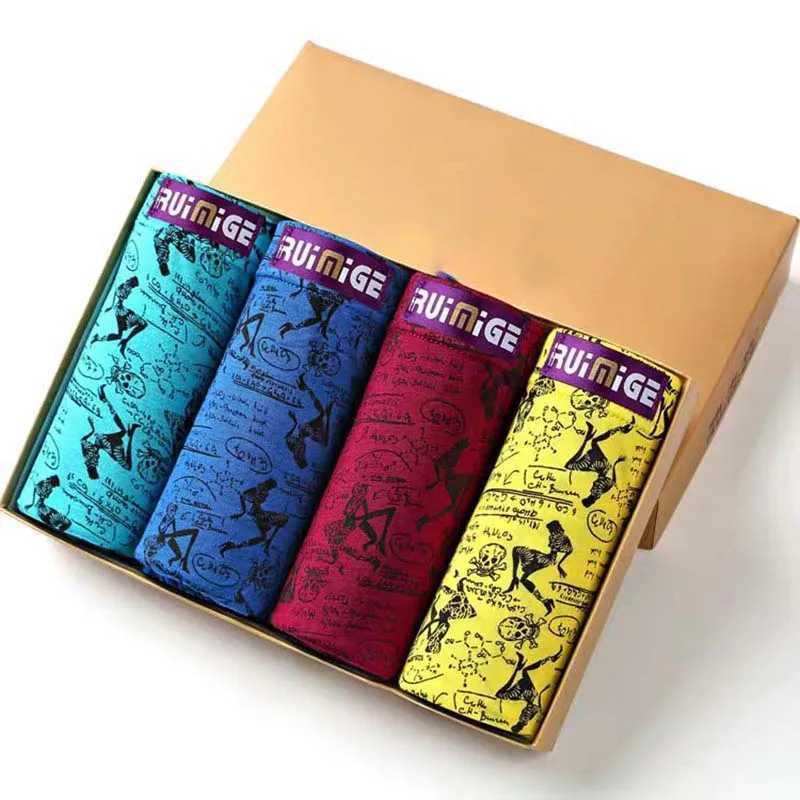 8 pieces of mens boxing underwear Modal underwear Comfortable stretch wide boxing underwear Plus size XXXL mens underwear boxing shorts X241207