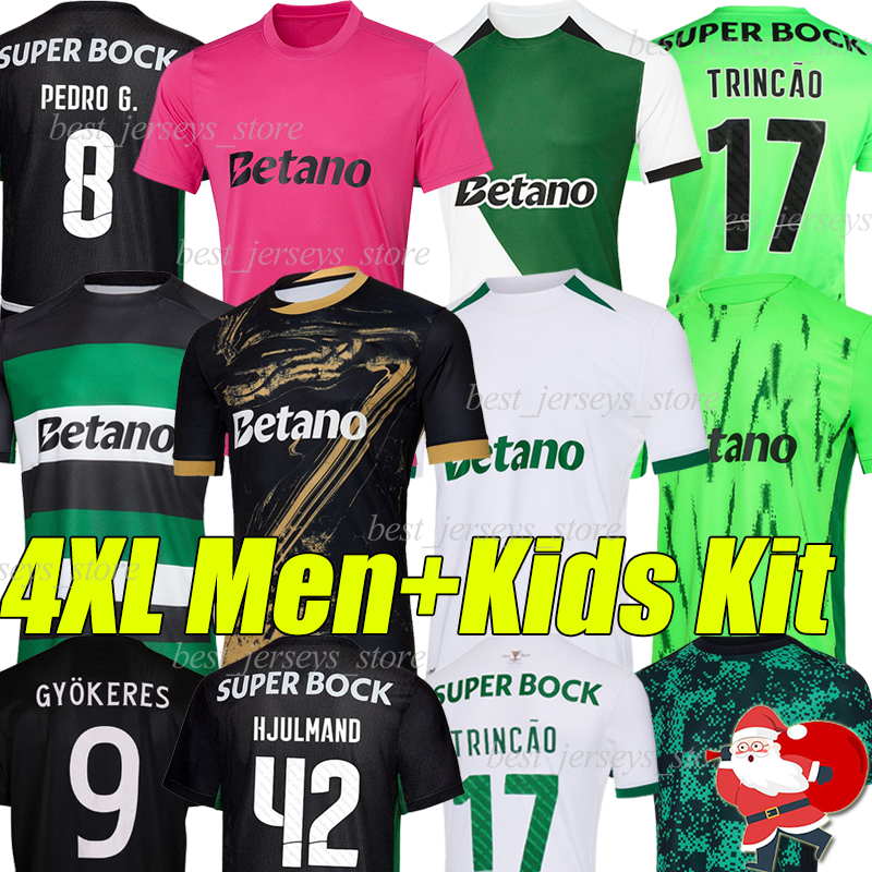 4XL Lisbons Sporting CP 24/25 3rd soccer jerseys Pink October Lisboa CR7 HJULMAND GYOKERES COATES J.Palhinha PEDRO G. MORITA SARABIA football shirts Men Kids Kit sets