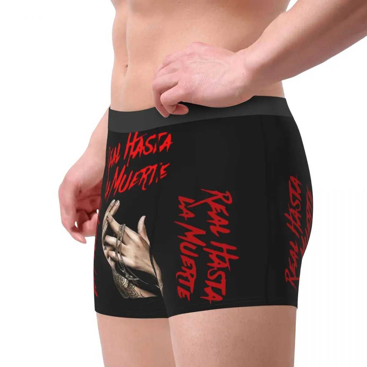 Real Hasta La Muerte Anuel Trap Reggae Mens Boxing Underwear High Quality Printed Shorts Gift Creativity X241207