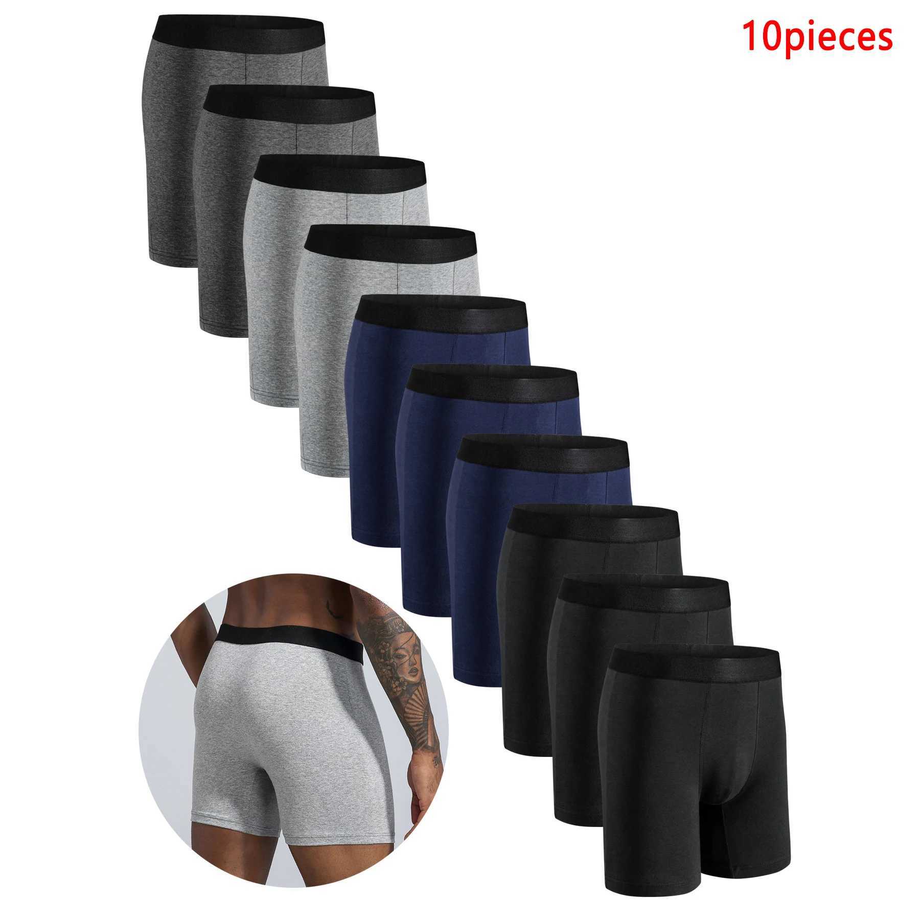 10 pieces of medium length boxing shorts mens underwear cotton mens underwear X241207