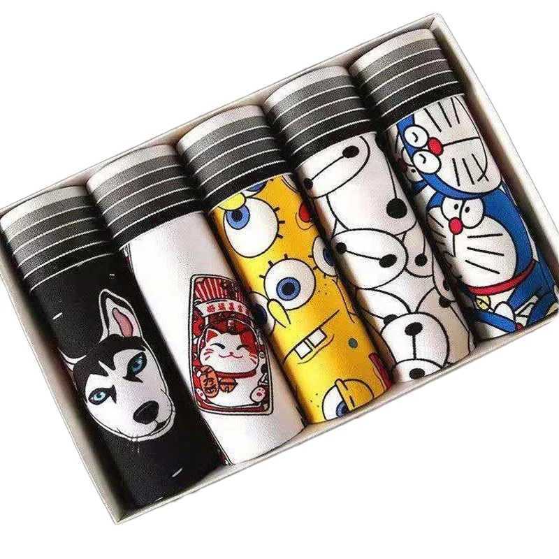 5 pieces/batch mens boxing underwear comfortable mens boxing mens underwear breathable U-shaped invisible mens shorts calzoncillos hombre X241207