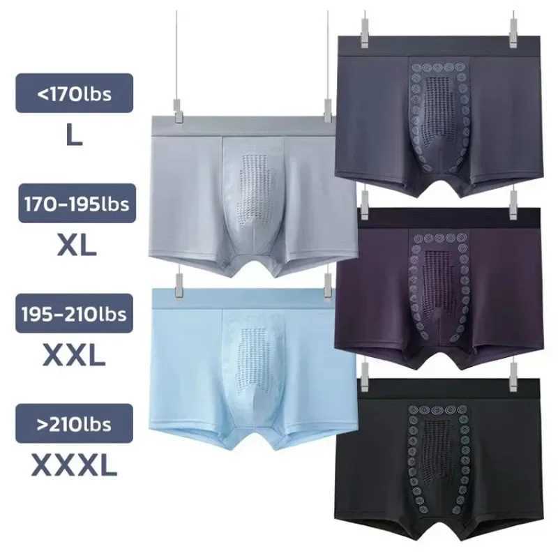 Mens magnetic therapy underwear for quick drying breathable body massage waist short particles X241207
