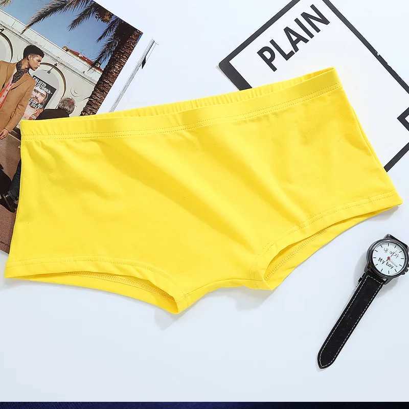 Mens Underwear Cueca Mens Underwear Mens Sexy Shorts Mens Solid Soft Underwear Knitted Shorts Mens Pants X241207