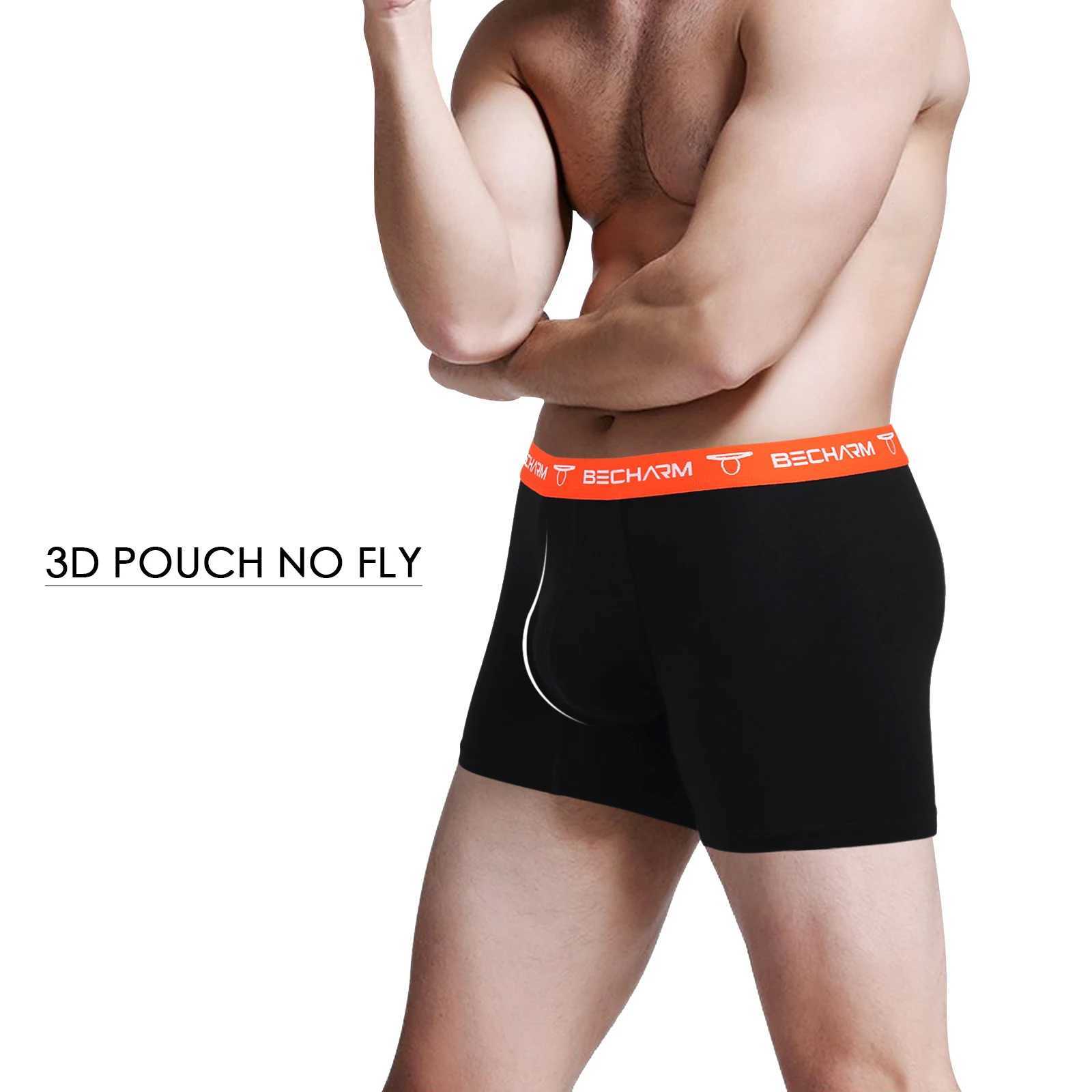 Mens cotton underwear orange belt mens boxing underwear breathable and comfortable boxer X241207