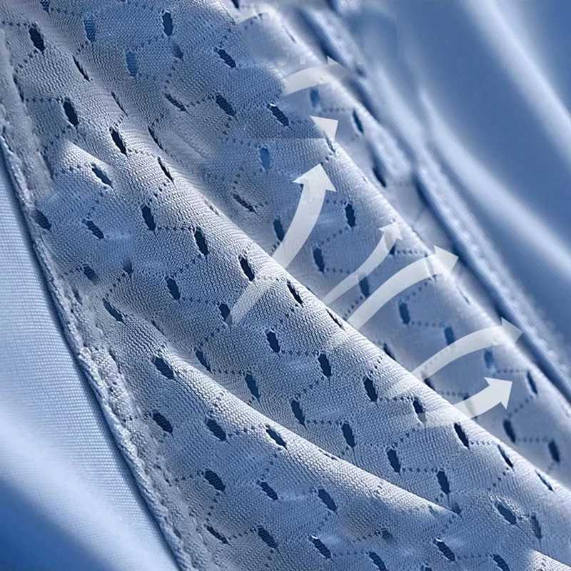 Mens Ice Silk Underwear Summer Solid Mesh Trackless Underwear Comfortable and Breathable Flat Horn Pants Boxing Shorts X241207