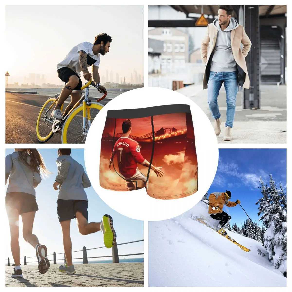 Mens Boxing Shorts Underwear Ronaldo CR7s Breathable Underwear Mens Fun S-XXL Underwear X241207