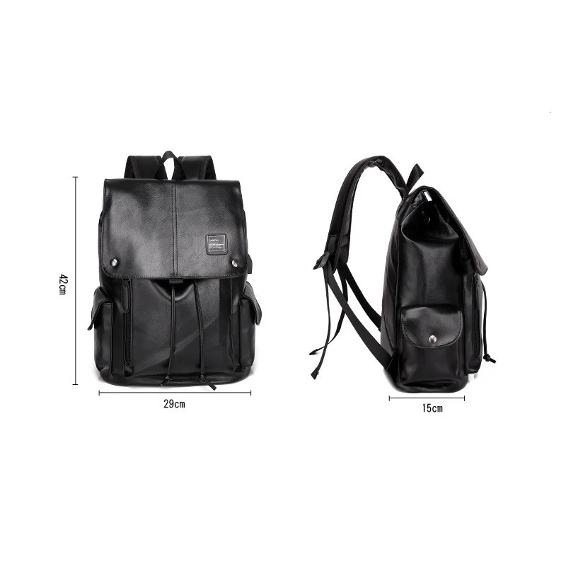 Fashion leather mens backpack business mens notebook bag Daypacks large capacity travel college backpack Rucksack 241206
