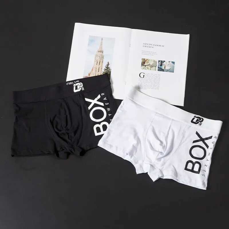 Orlvs Mens Boxing Sexy Underwear Soft Long Boxing Shorts Cotton Soft Underwear Mens Underwear 3D Pocket Shorts X241207