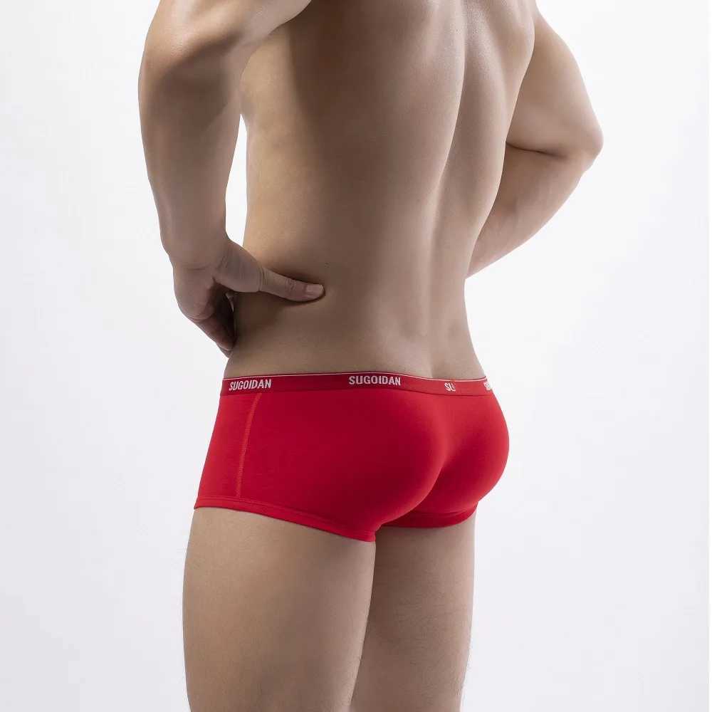 Fashionable mens young sports boxer mens sexy underwear low waist tight and comfortable breathable boxer pants red cotton sole X241207