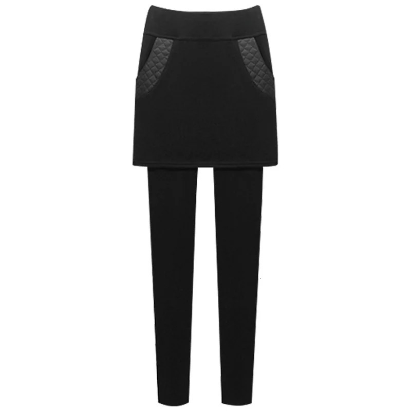 M-6XL Plus size velvet thick winter warm wool leg womens coat fake two-piece high waist push up legion 241206