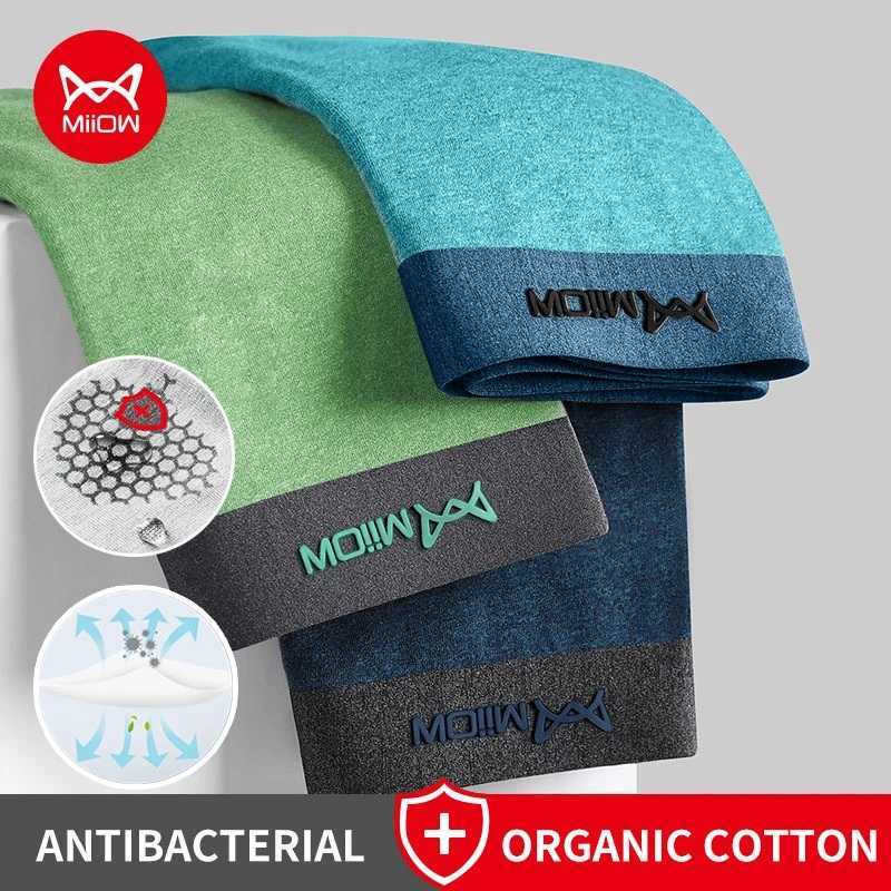 MiiOW 3Pcs 5XL Antibacterial Seamless Underwear Organic Cotton Mens Underwear Boxing Shorts Mens Underwear New PLUS X241207