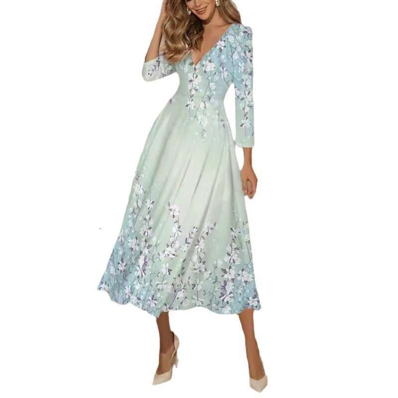 Spring/Summer Autumn Sweet Countryside Style Deep V Princess Skirt 2024 New Casual Fashion Trendy Clothing