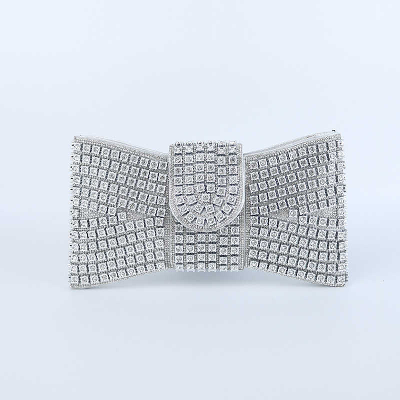 Clutch Bag Diamond Studded Bow Fashionable Handbag for Socialite Cheongsam Dress Dinner Party Bag Womens Fashion Runway Handbag 240920