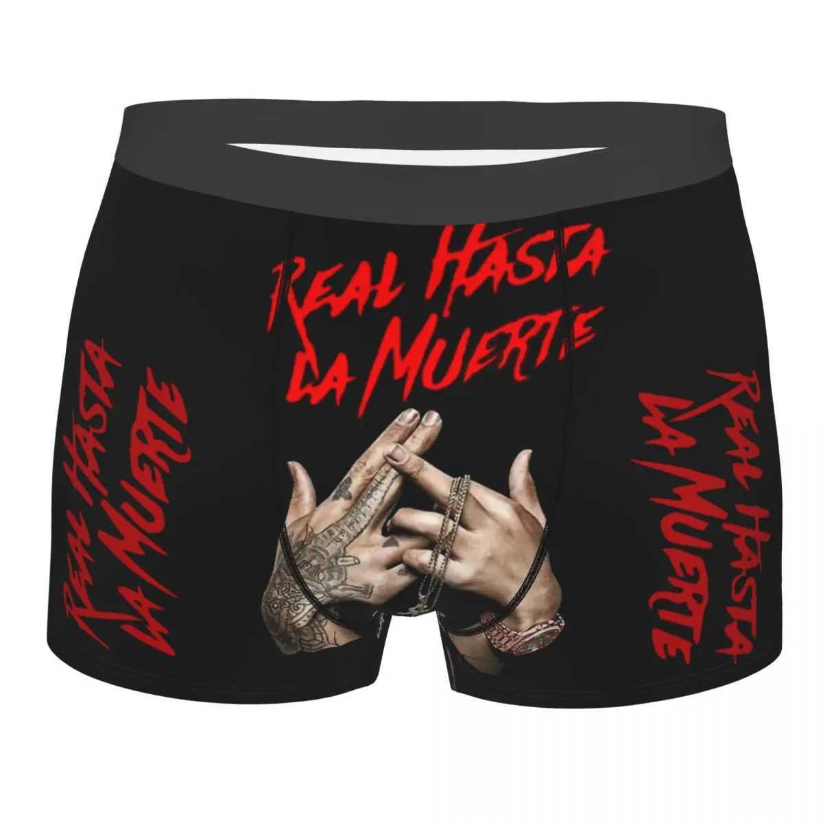Real Hasta La Muerte Anuel Trap Reggae Mens Boxing Underwear High Quality Printed Shorts Gift Creativity X241207