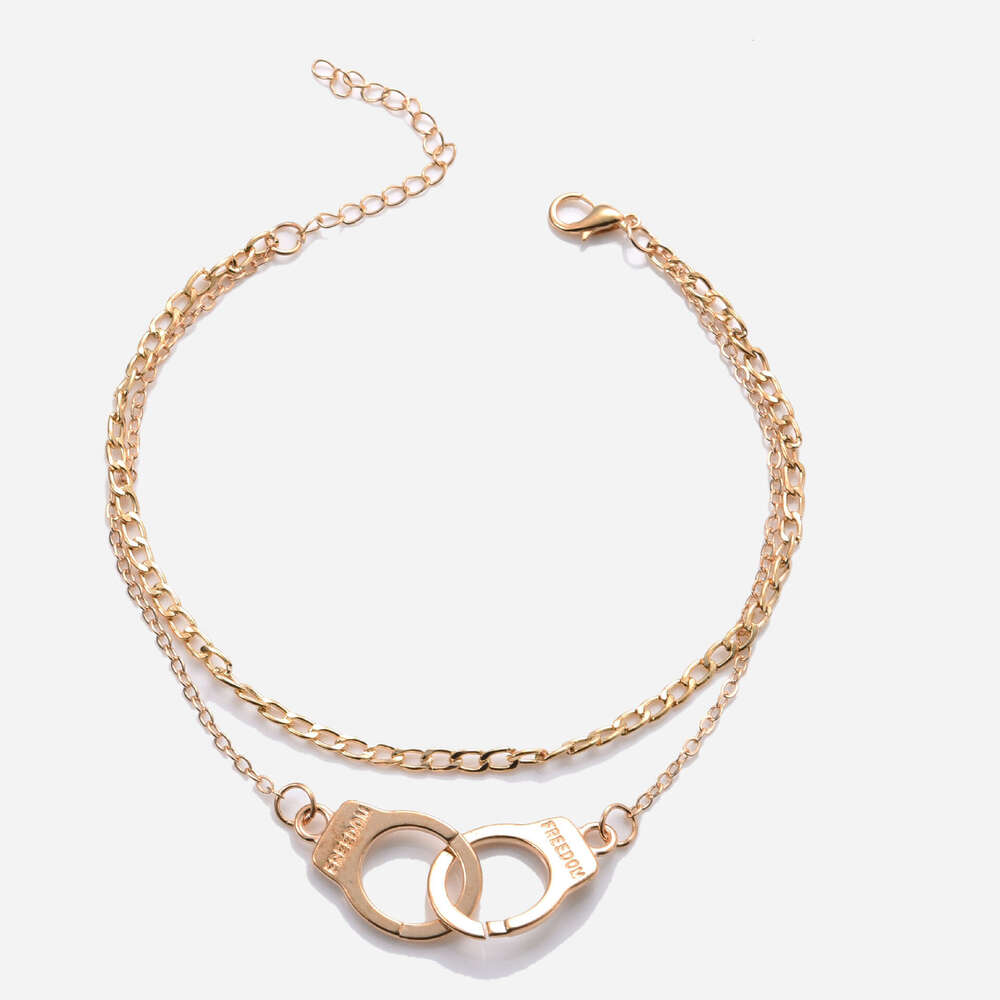 New personalized, fashionable, trendy beach with double layered creative love handcuffs and ankle chains selg well