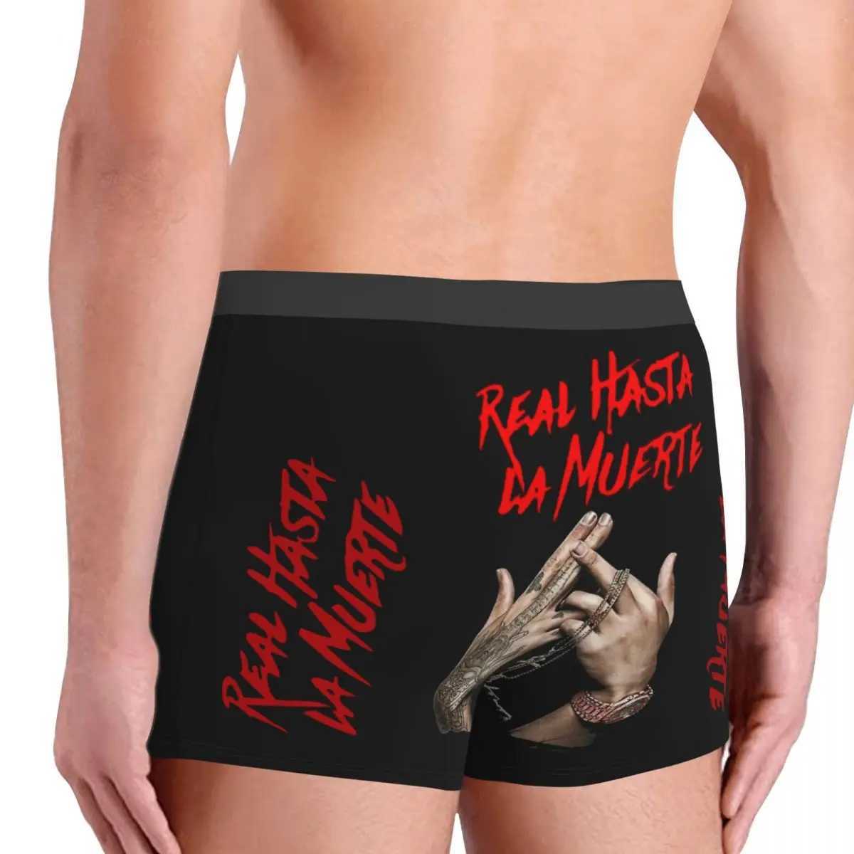 Real Hasta La Muerte Anuel Trap Reggae Mens Boxing Underwear High Quality Printed Shorts Gift Creativity X241207
