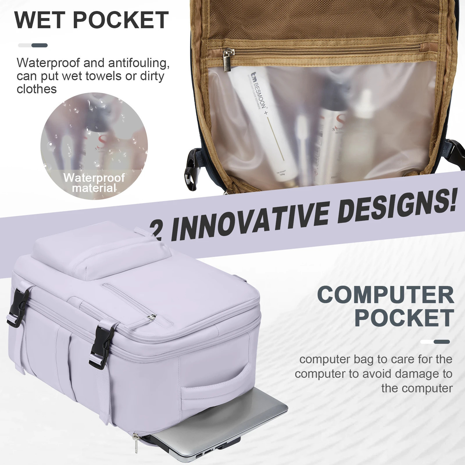 Womens Cabin Travel Backpack Laptop Bag Large Capacity Easyjet CarryOns 45x36x20 Ryanair 40x20x25 Water Resistant 241203