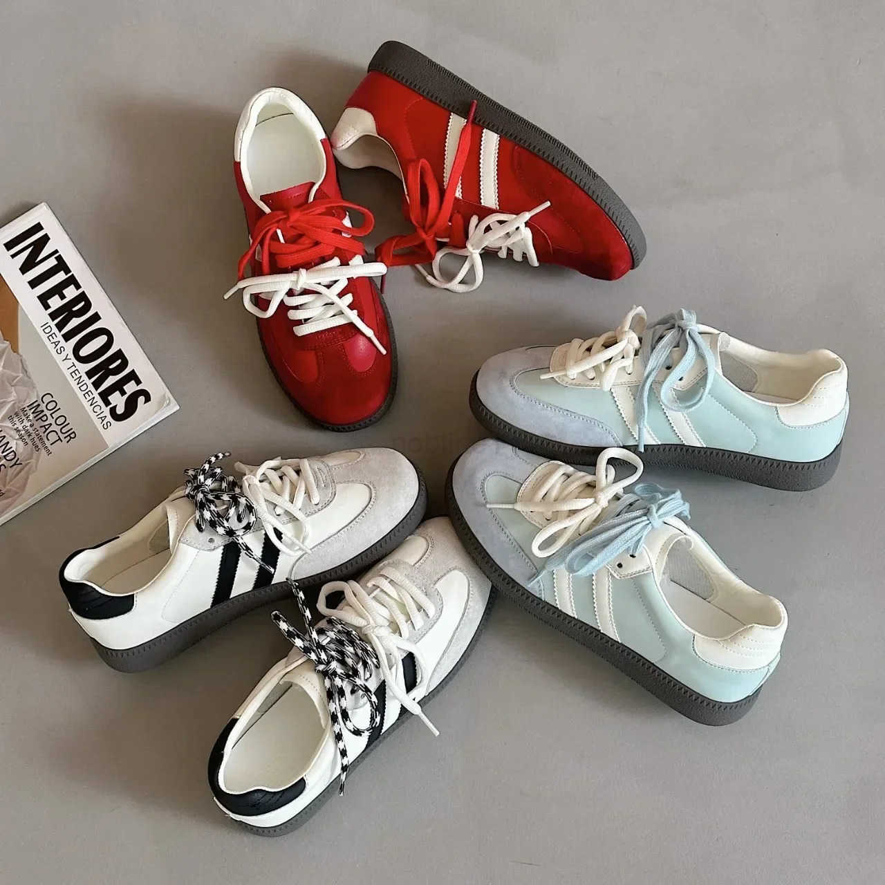 British Fi Shoes Students Vcani Shoes Casual Sports Flat Shoes Wens Leather Training Footwear Tennis Sneakers Z250318