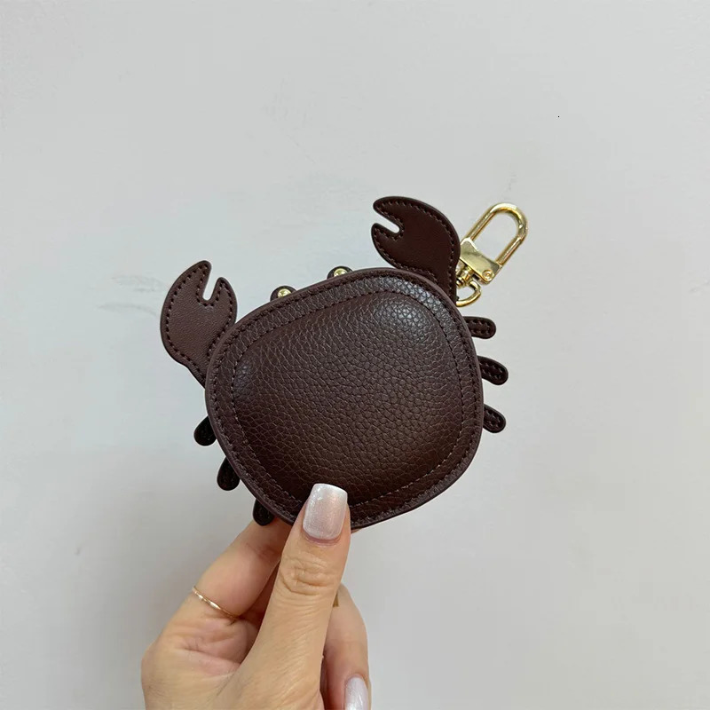 Creative Crab Gift Pendant 2025 Pu Leather Coin Wallet Lipstick Bag Pendant Cute Mini Wallet Keychain Pendant 241205
