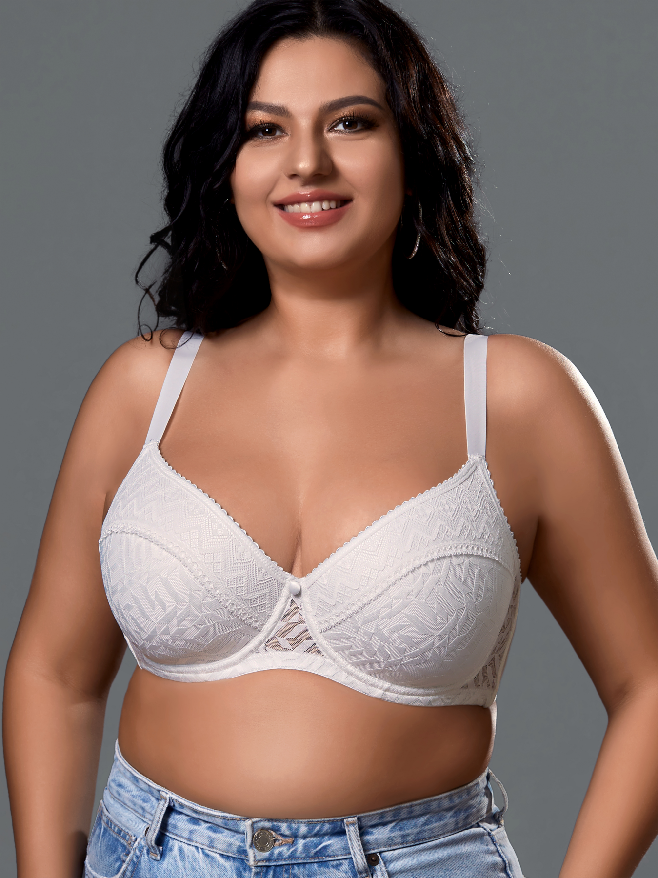 Large Thin Lace Edge Sexy Fashion Steel Rim Bra-ss2023101D