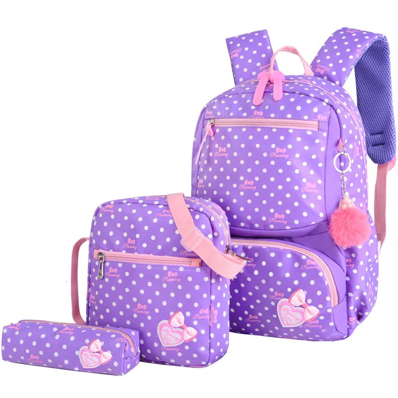 3 pieces/set Dot Printing School Backpack School Backpack Fashion rens Cute Backpack rens School Student Mochilas 241206