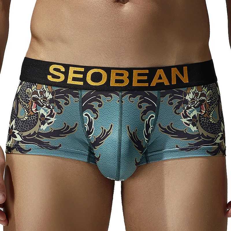 Mens Boxer Comfortable Breathable Underwear Printed Fashion Shorts Family Mens Boxer X241207