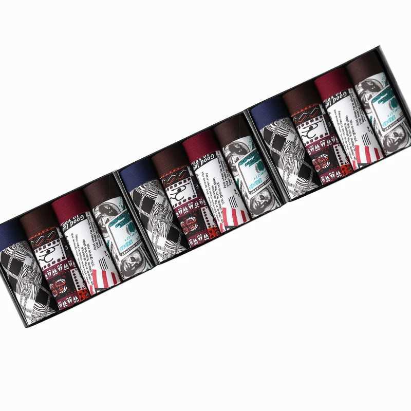 12 pieces/batch of mens underwear Boxer horses printed mens underwear breathable underwear antibacterial soft boxer L-6XL X241207