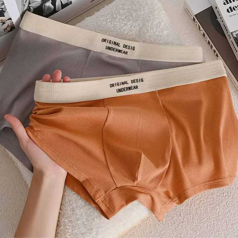 5 packs of mens cotton boxing shorts breathable underwear X241207