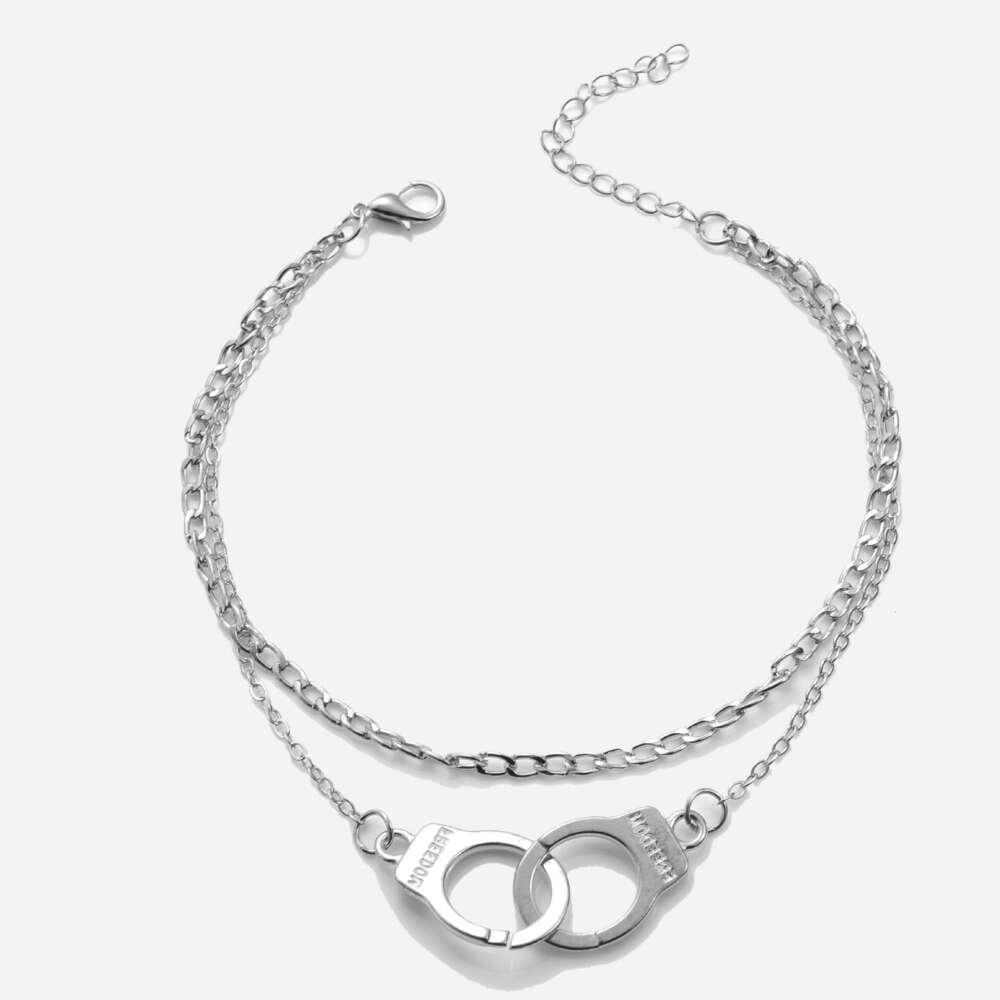 New personalized, fashionable, trendy beach with double layered creative love handcuffs and ankle chains selg well