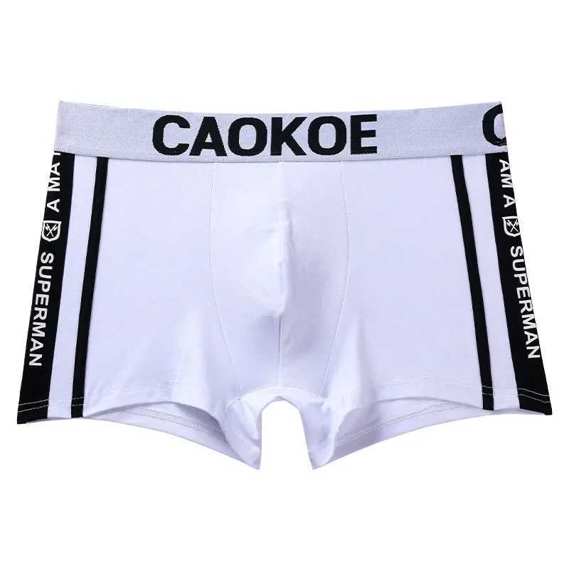 2024 Fashion Mens Underwear Boxer Elasticity Solid Shorts Brand Shorts Underwear Mens Cotton Breathable Shorts X241207