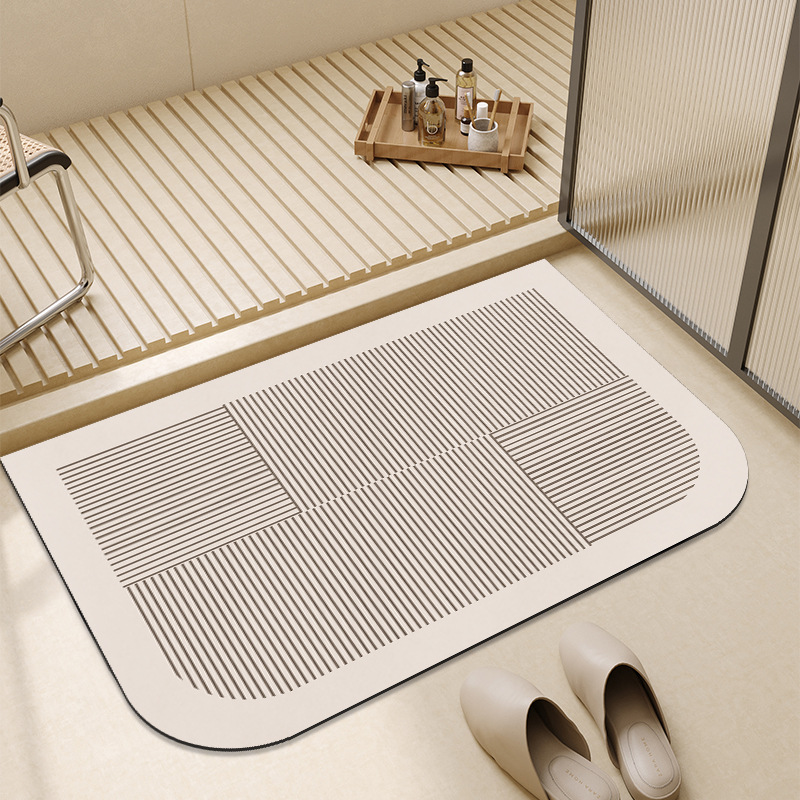 Bathroom Cabinet Floor Mats Strong Water Absorption Toilet Door Anti-slip Mats Toilet Door Mats Quick-drying Dirt-resistant Foot Mats Multi-material