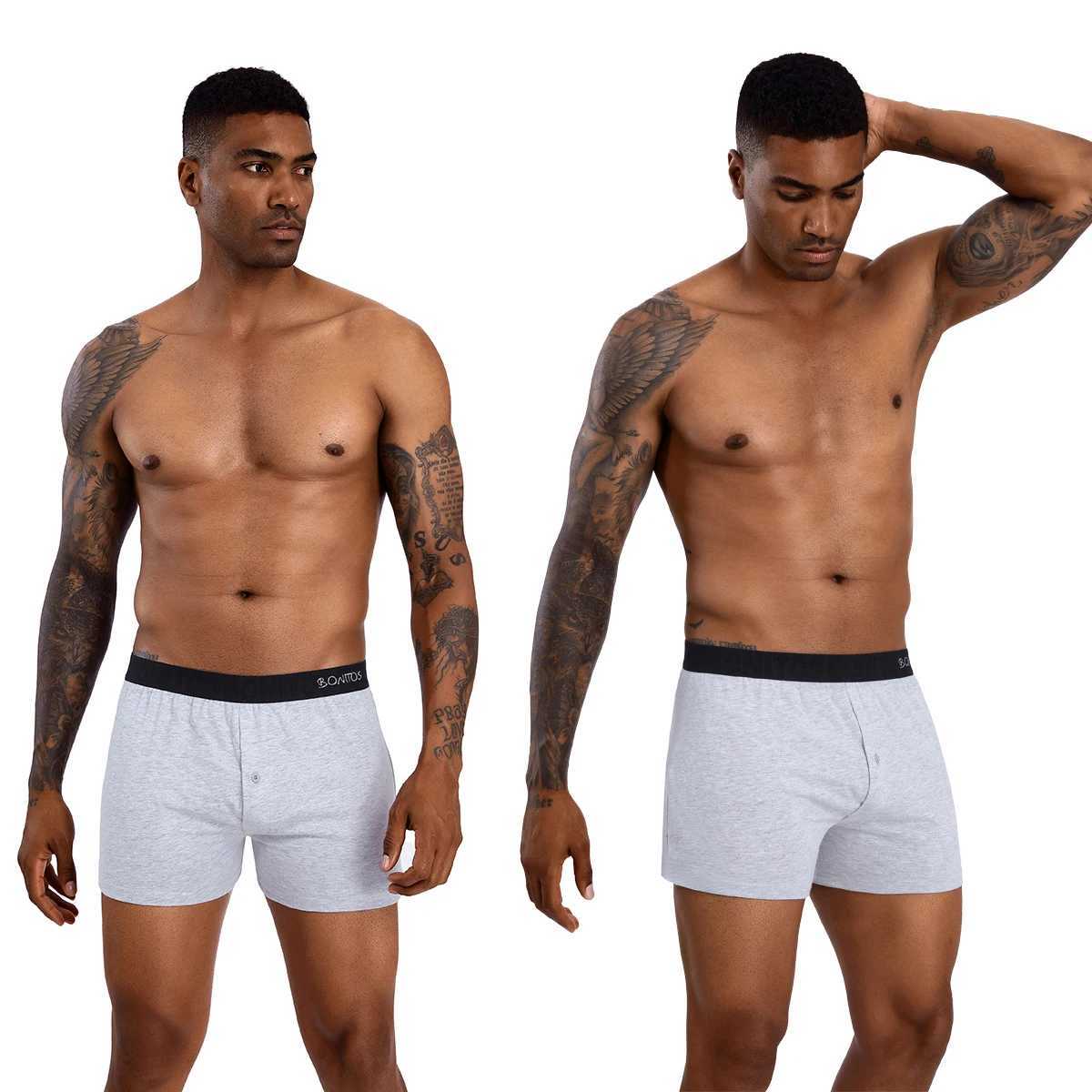 3 New Underwear Set Reflective Fabric Button Cotton Mens Underwear Hot Underwear Mens Underwear Boxing X241207