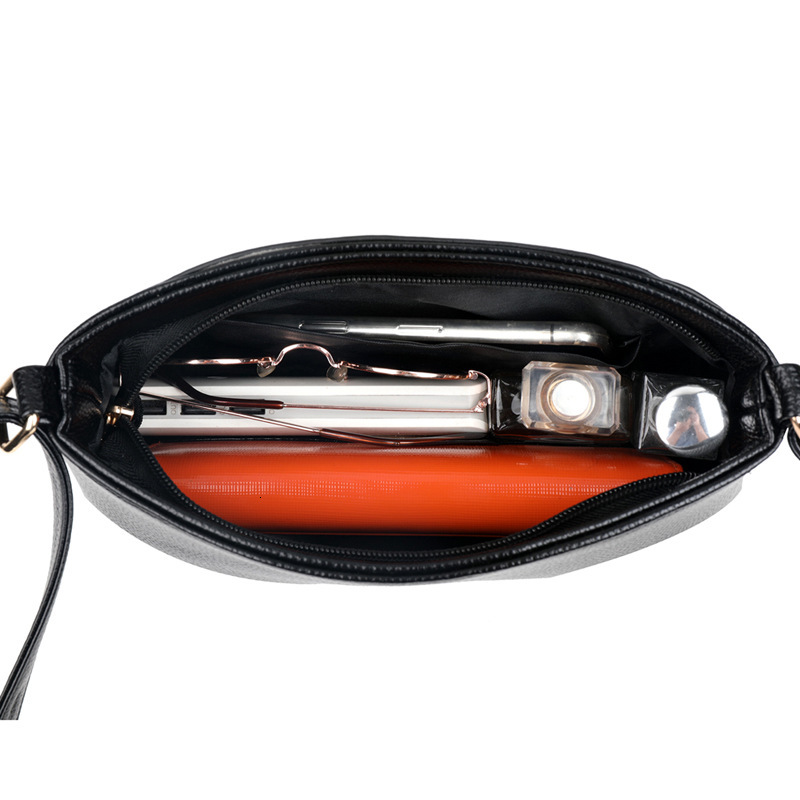 PU Soft Leather Texture Crossbody Bag New Solid Color Fashion Shoulder Bag Casual Lightweight Handbag