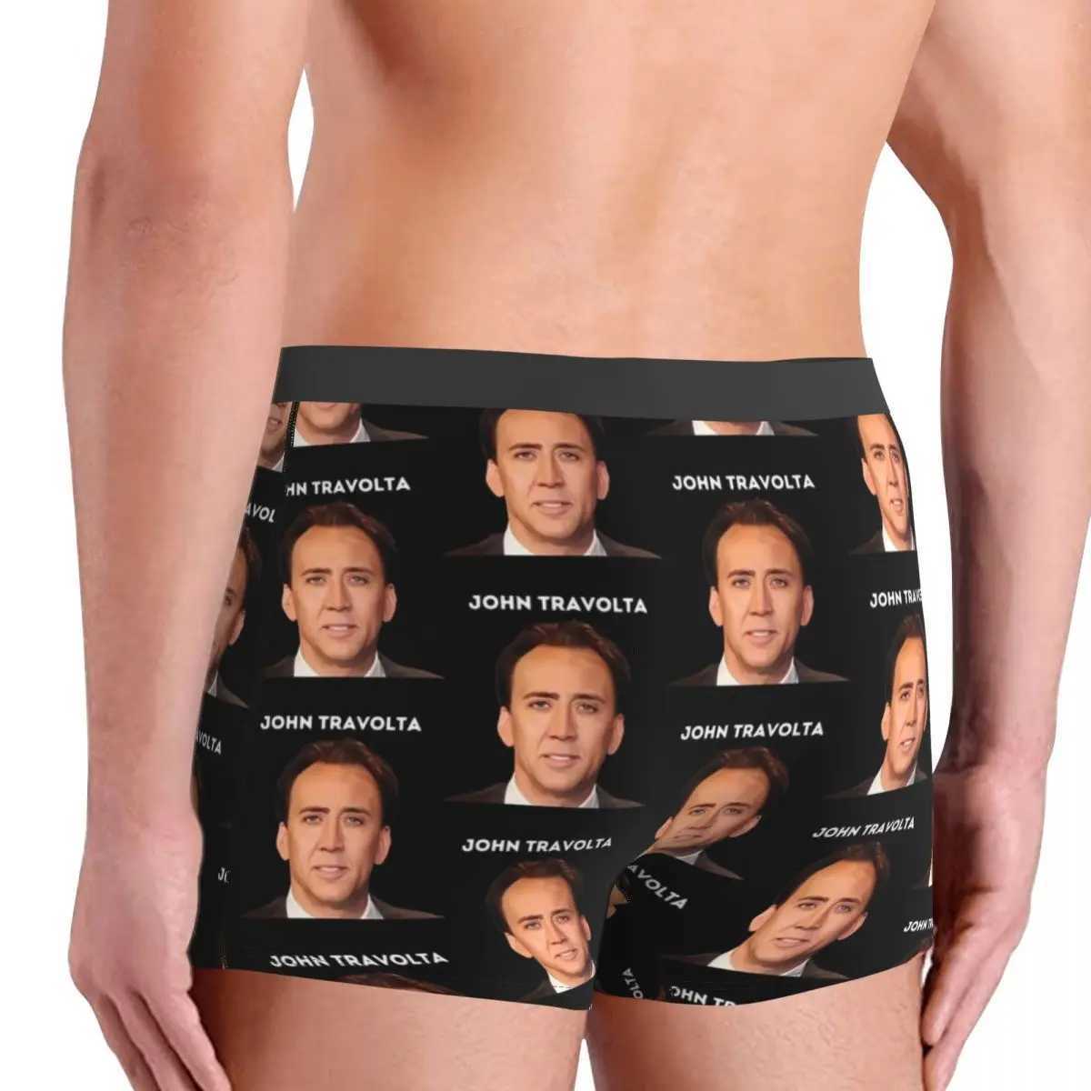 Nicolas Cage Face Underwear John Travolta Mens Underwear Printed Breathable Boxer Shorts High Quality Boxer Briefing Large Size X241207