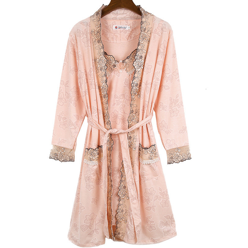 2025 Designer s new fashion sauna room elegant hotel women s two piece set plus fat pajamas long sleeved loose bathrobes