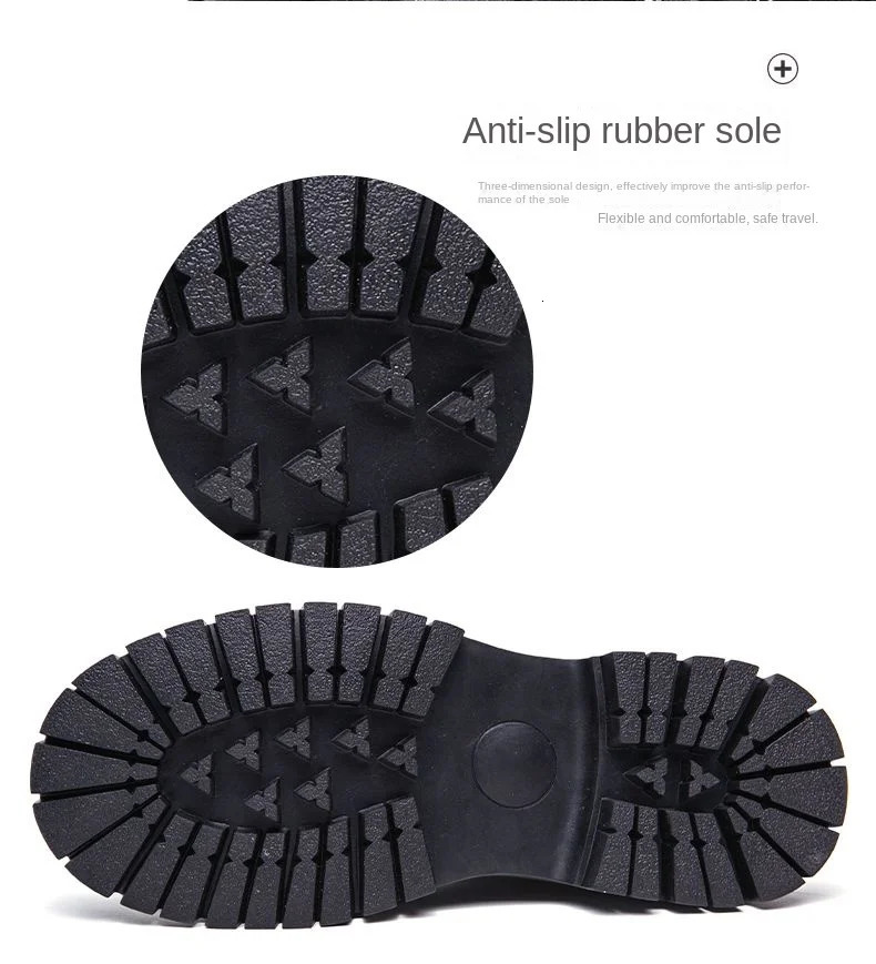 Mens dark functional style high top thick bottom inner high tool autumn high street middle pipe British motorcycle boots 241206