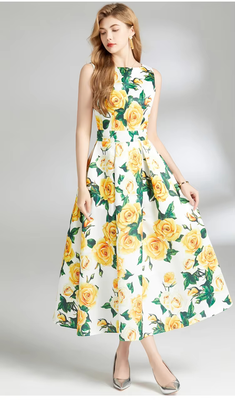 Casual Dresses New Fashion Runway Patchwork Jacquard Midi Long Women Dress Autumn Winter Sleeveless Office Lady Work Wear Vestidos 2025