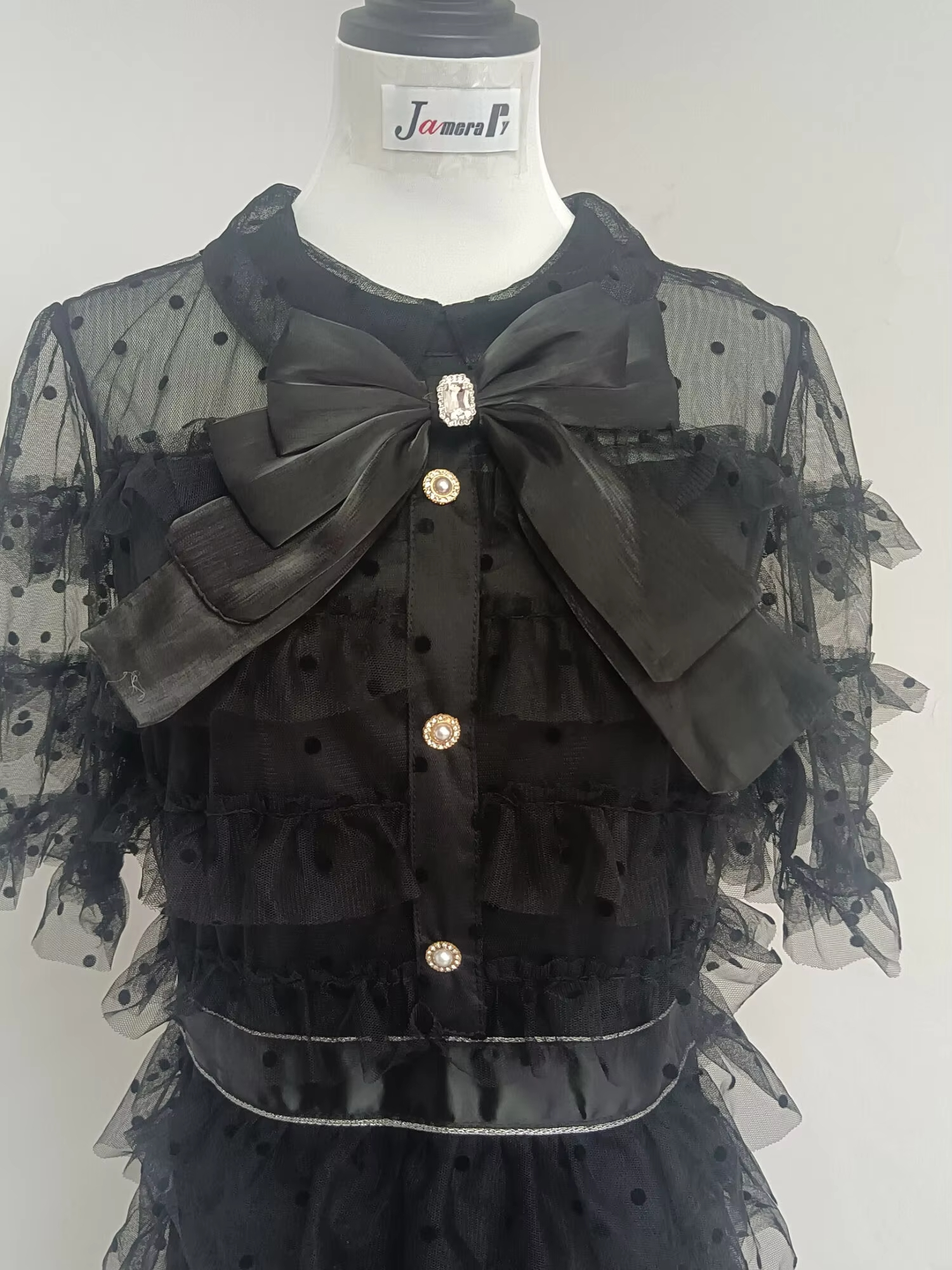Basic Casual Dresses Runway Designer Fashion Mesh Tulle Polka Dots Cake Dress Women Short Sleeve Midi Long Party Evening Prom Vestidos