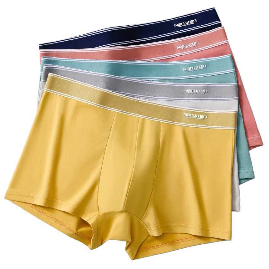 4 pieces of mens underwear sexy shorts cotton underwear mens breathable boxing shoes solid boxing shirts branded underwear X241207