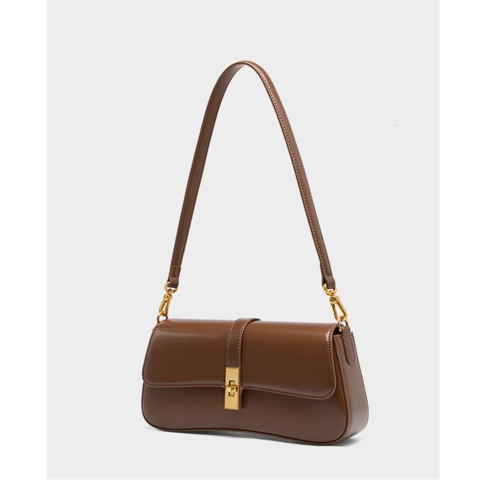 New Designer's Fashionable High-quality Retro Fashion Leather Handbag Underarm Rectangular Bag