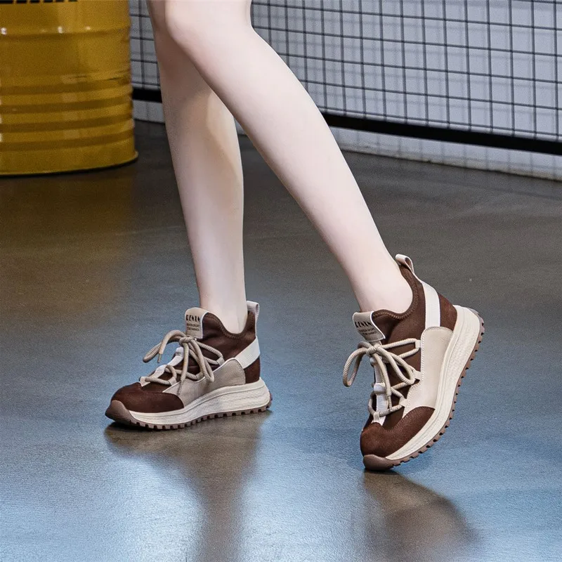 AIYUQI Women's Sneakers Retro Genuine Leather Forrest Gump Shoes Women's Platform German Training Shoes Women