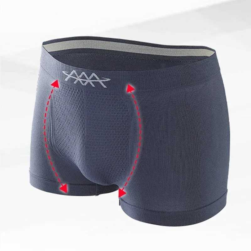 2024 new mens underwear seamless breathable mid waist trackless high elasticity mens underwear nylon underwear comfortable boxing X241207
