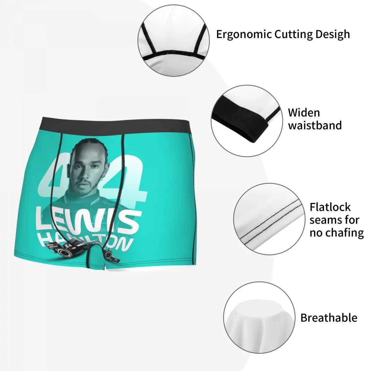 F1 Cool Race Car Competition Lewis 44 Floor Racer Underpants Homme Panties Male Underwear Sexy Shorts Boxer briefs X241207