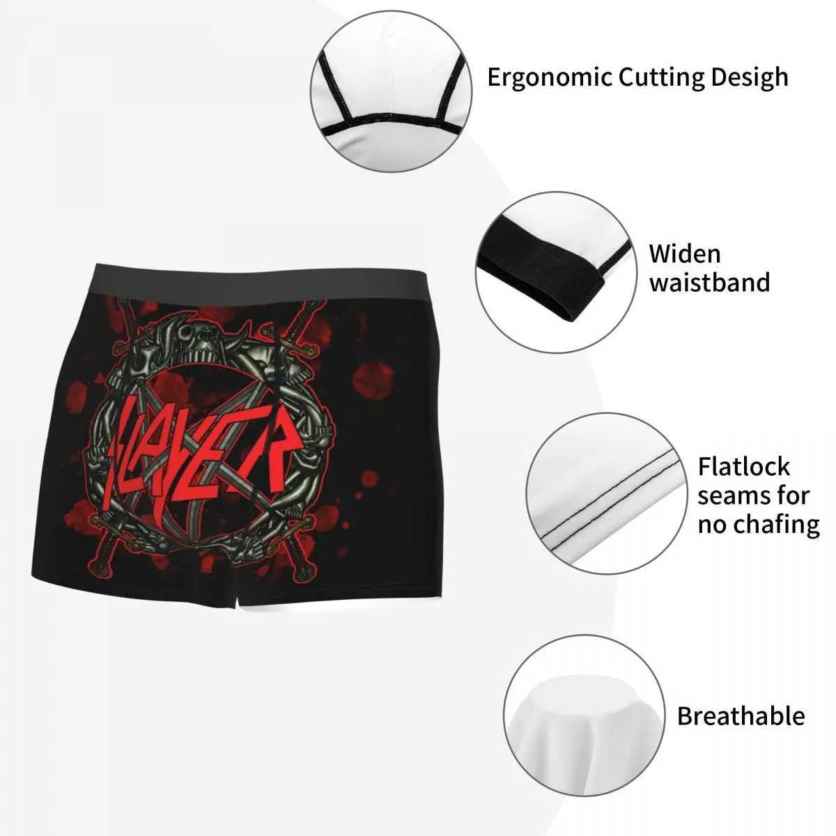 Customized Heavy Metal Rock Killer Boxing Shorts Mens Whiplash Strap Underwear X241207