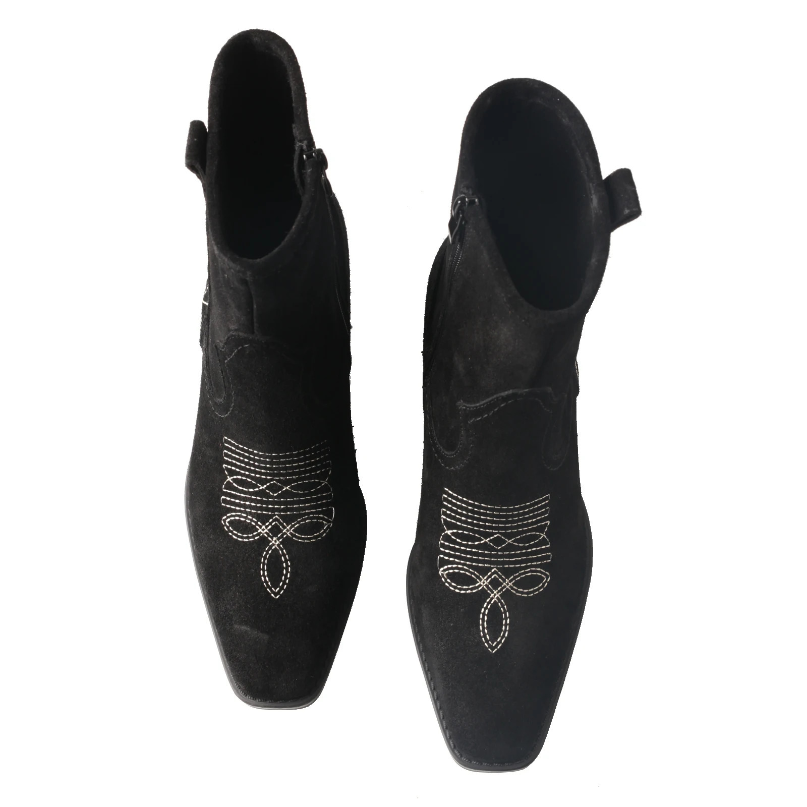 Autumn and winter French fur womens Pointed retro thick highheeled short boots 241206