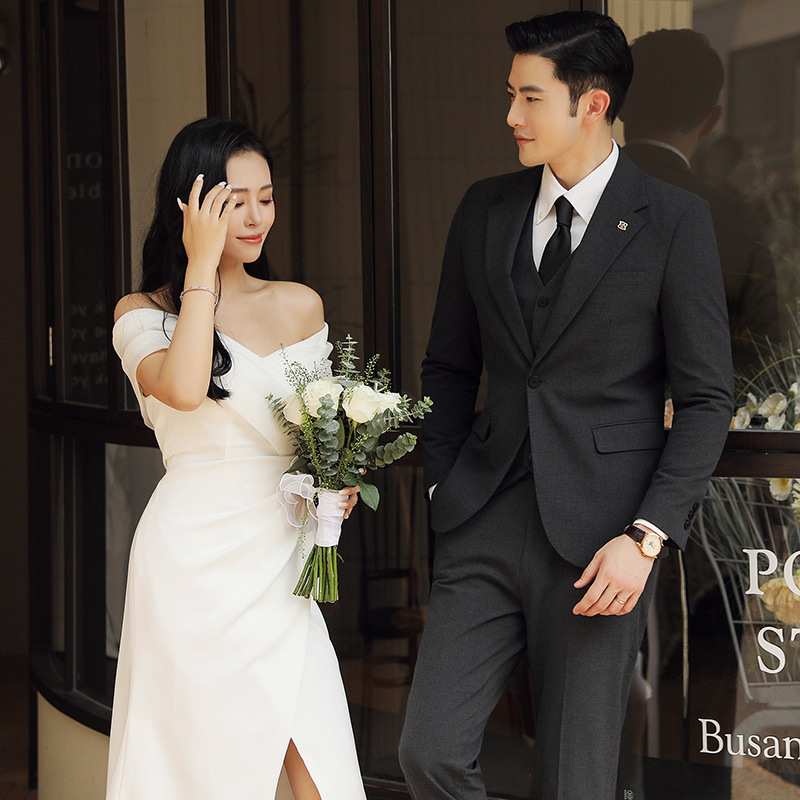 F1127 Autumn new men's groom wedding suit Korean style business casual