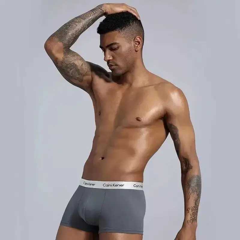 4-piece/bulk mens underwear fashion boxer solid color sexy mens boxing shorts comfortable breathable buttocks lifting mens underwear X241207