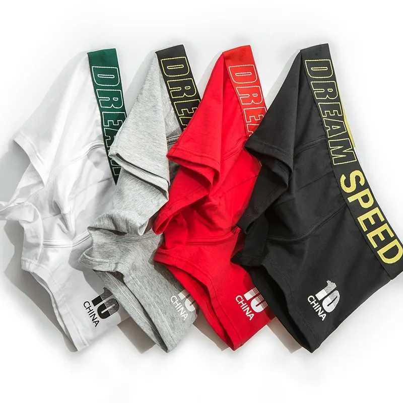 Mens sexy underwear pure cotton boxer shorts breathable sports trend teenagers high school students boxing shorts X241207